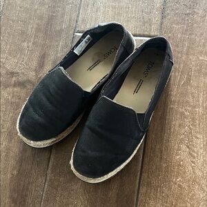 Toms Black Canvas Slip-Ons